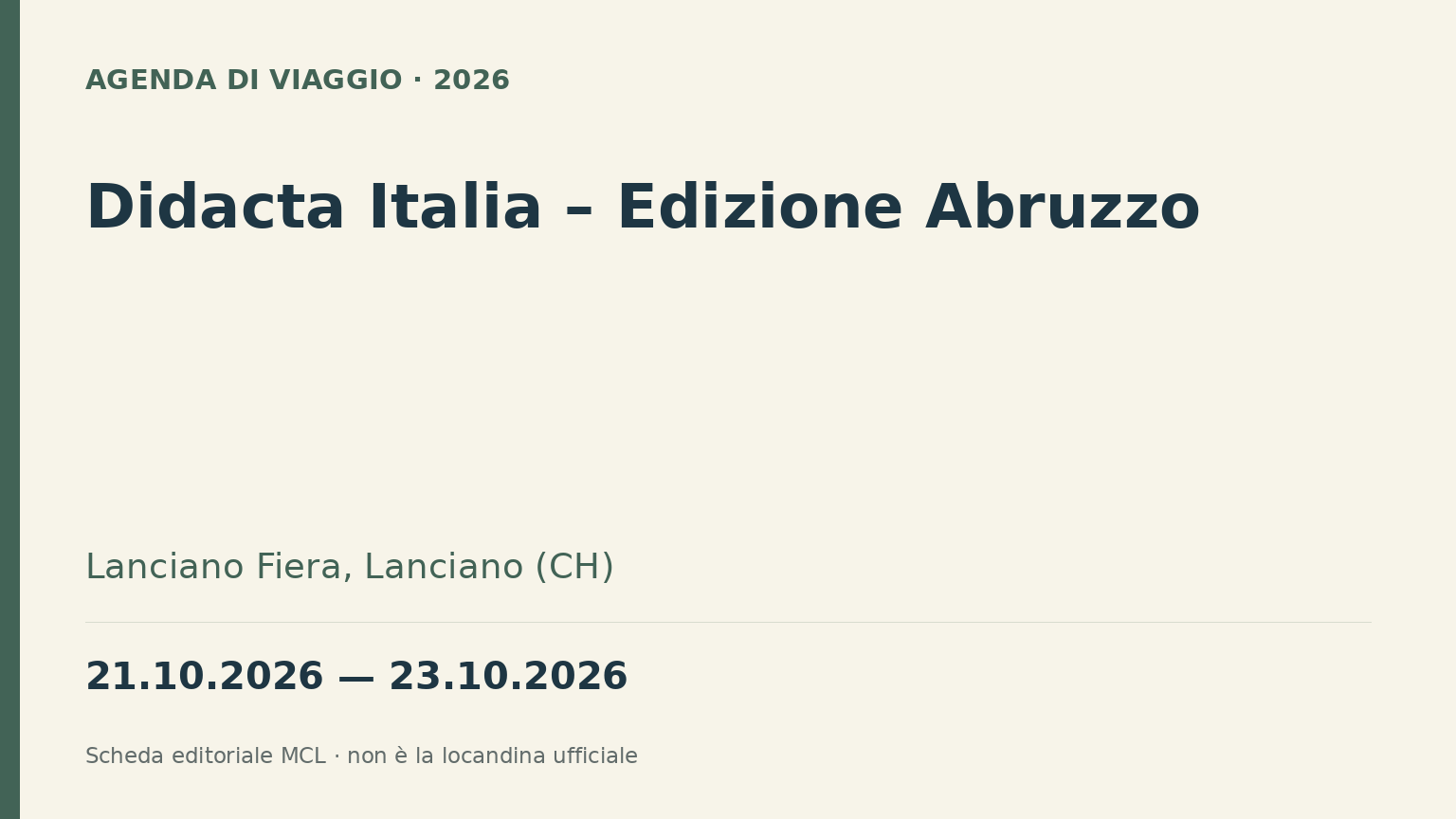 Didacta Abruzzo 2026 a Lanciano: programma, ospiti e biglietti